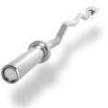 48" Chrome Bicep Olympic Ez Curl Bar with Spring Collars